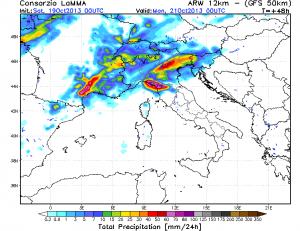 piogge 24 ore x domani